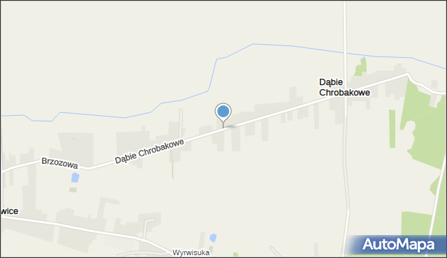 Dąbie Chrobakowe, Droga Dąbie Chrobakowe, mapa Dąbie Chrobakowe