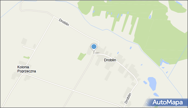 Droblin gmina Leśna Podlaska, Droblin, mapa Droblin gmina Leśna Podlaska