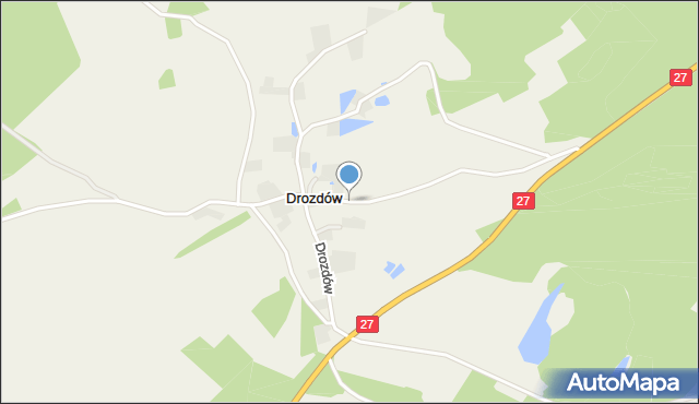 Drozdów gmina Żary, Drozdów, mapa Drozdów gmina Żary