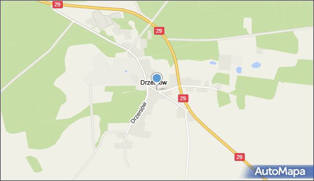 Drzeniów gmina Cybinka, Drzeniów, mapa Drzeniów gmina Cybinka