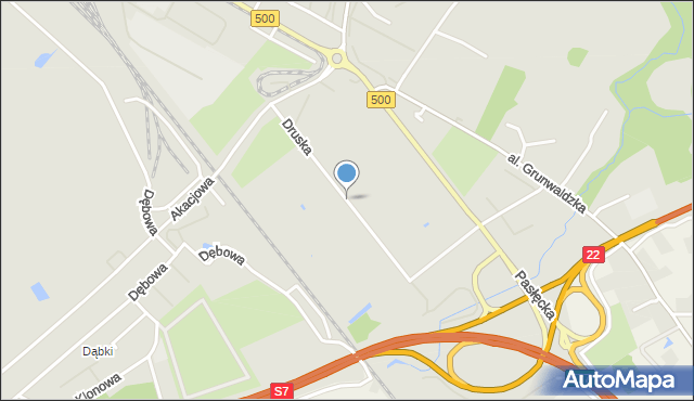 Elbląg, Druska, mapa Elbląga