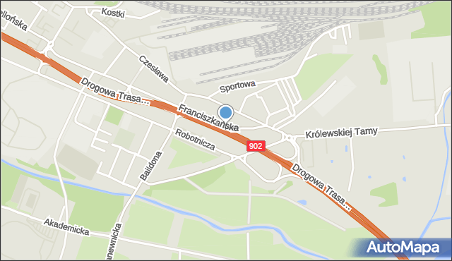 Gliwice, Drogowa Trasa Średnicowa, mapa Gliwic