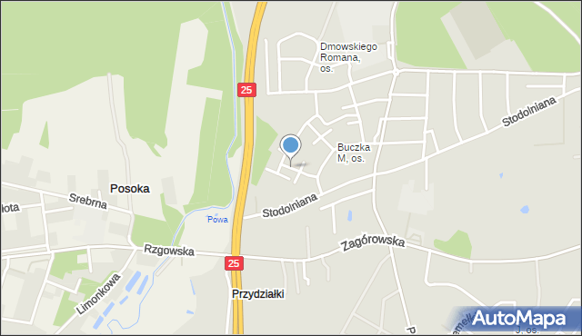 Konin, Drużbackiej Elżbiety, mapa Konina