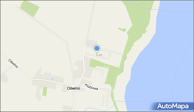 Oświno, Droga Zielone Pole, mapa Oświno