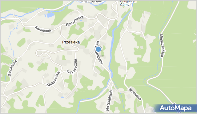 Przesieka gmina Podgórzyn, Droga do Wodospadu, mapa Przesieka gmina Podgórzyn