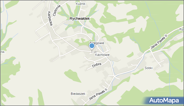 Rychwałdek, Drzewna, mapa Rychwałdek