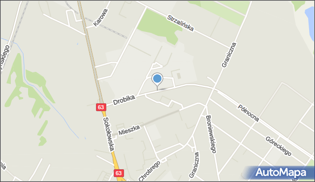 Siedlce, Drobika Mariana Ewalda, ppłk., mapa Siedlce