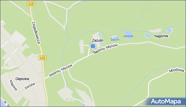 Szczecin, Droga Siedmiu Młynów, mapa Szczecina