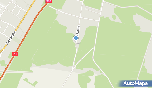 Toruń, Droga Popiołowa, mapa Torunia