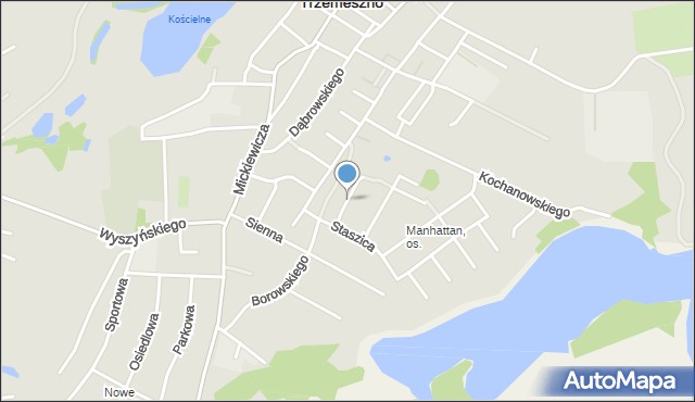 Trzemeszno powiat gnieźnieński, Drybańskiego Stanisława, mapa Trzemeszno powiat gnieźnieński