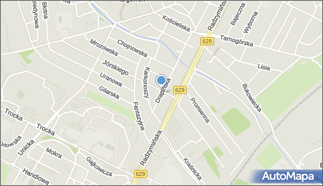 Warszawa, Drapińska, mapa Warszawy