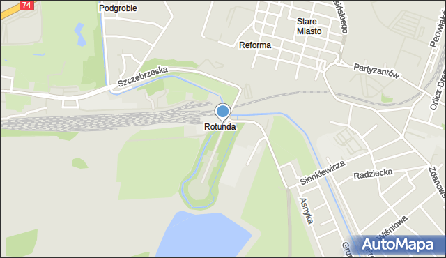 Zamość, Droga Męczenników Rotundy, mapa Zamościa
