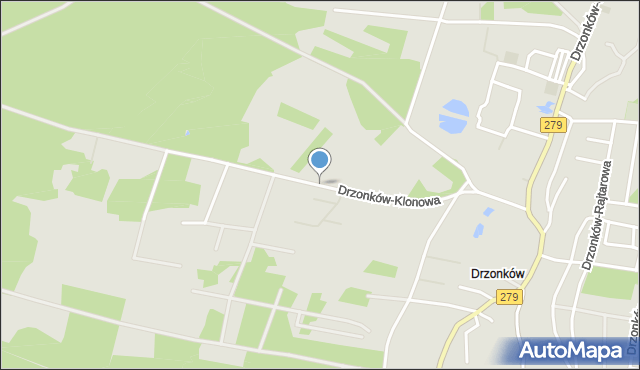 Zielona Góra, Drzonków-Klonowa, mapa Zielona Góra