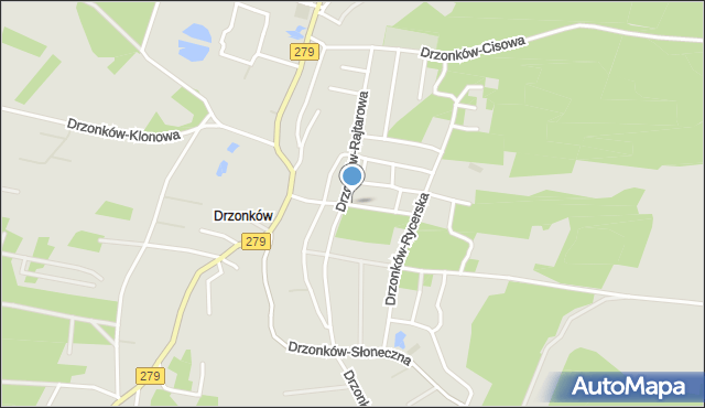 Zielona Góra, Drzonków-Podgórna, mapa Zielona Góra