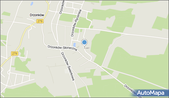 Zielona Góra, Drzonków-Rekreacyjna, mapa Zielona Góra