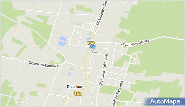 Zielona Góra, Drzonków-Strumykowa, mapa Zielona Góra