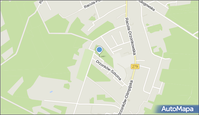 Zielona Góra, Drzonków-Szermiercza, mapa Zielona Góra