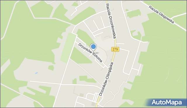 Zielona Góra, Drzonków-Szkolna, mapa Zielona Góra