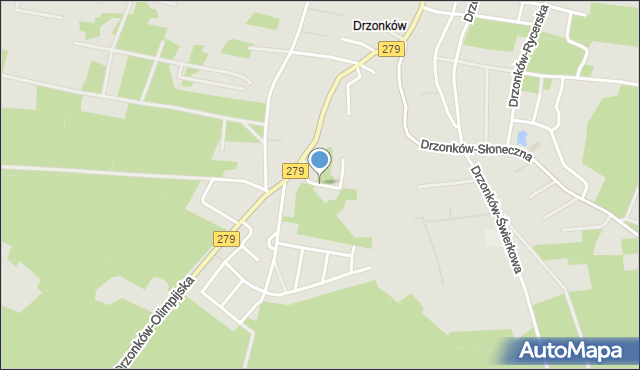 Zielona Góra, Drzonków-Wiewiórcza, mapa Zielona Góra