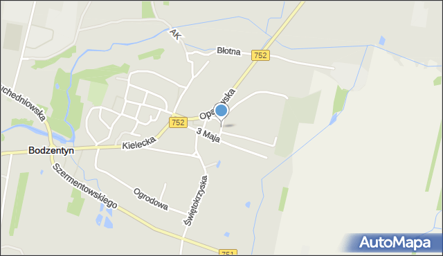 Bodzentyn, Ducha Świętego, mapa Bodzentyn