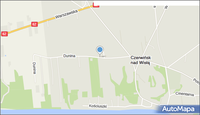 Czerwińsk nad Wisłą, Dunina Piotra, mapa Czerwińsk nad Wisłą