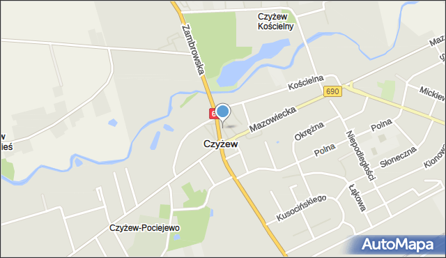 Czyżew powiat wysokomazowiecki, Duży Rynek, mapa Czyżew powiat wysokomazowiecki