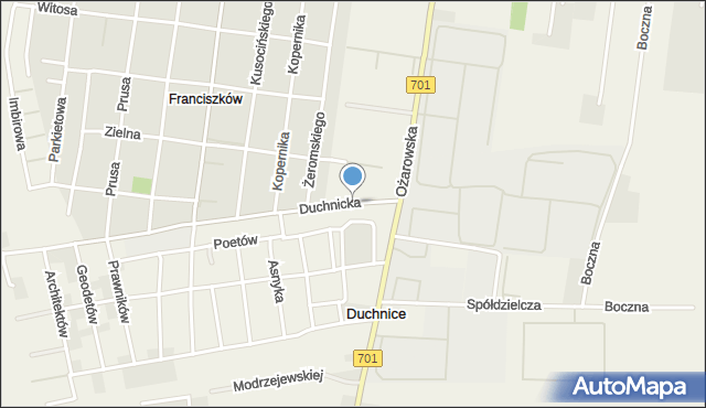 Duchnice, Duchnicka, mapa Duchnice