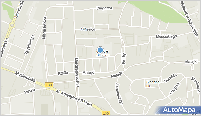 Gorzów Wielkopolski, Dunikowskiego Ksawerego, mapa Gorzów Wielkopolski