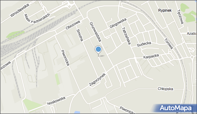 Kalisz, Dusznicka, mapa Kalisza