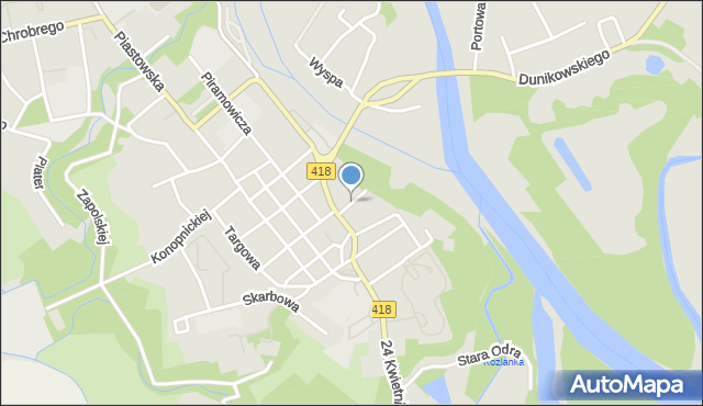 Kędzierzyn-Koźle, Dunajewskiego Isaaka, mapa Kędzierzyna-Koźle