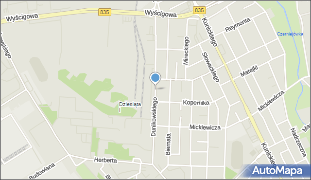 Lublin, Dunikowskiego Ksawerego, mapa Lublina