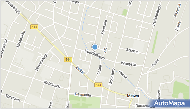 Mława, Dudzińskiego Franciszka, płk., mapa Mława