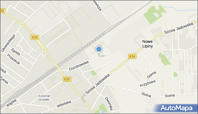 Nowe Lipiny, Duczkowska, mapa Nowe Lipiny