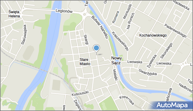 Nowy Sącz, Ducha Świętego, mapa Nowego Sącza