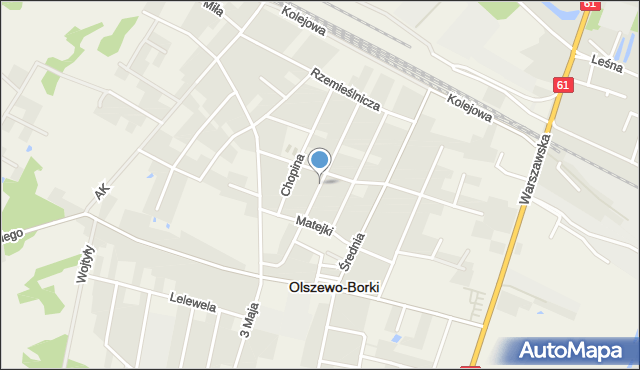 Olszewo-Borki, Dunikowskiego Ksawerego, mapa Olszewo-Borki