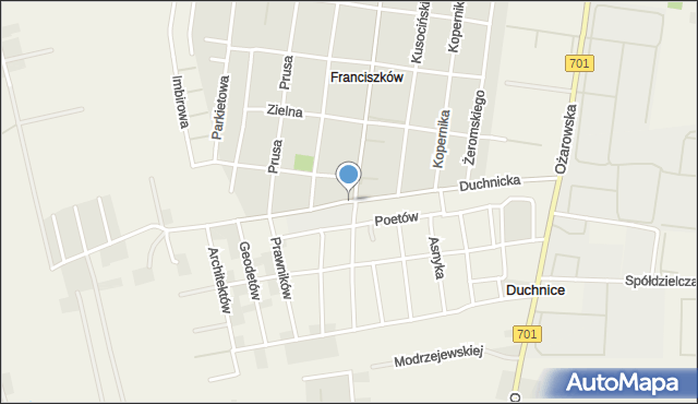 Ożarów Mazowiecki, Duchnicka, mapa Ożarów Mazowiecki