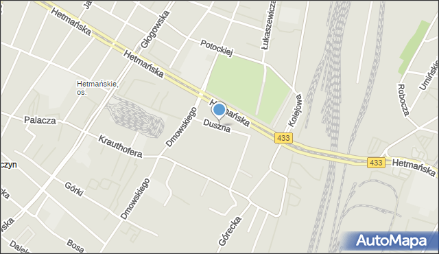 Poznań, Duszna, mapa Poznania