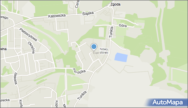 Ruda Śląska, Dunikowskiego Ksawerego, mapa Rudy Śląskiej