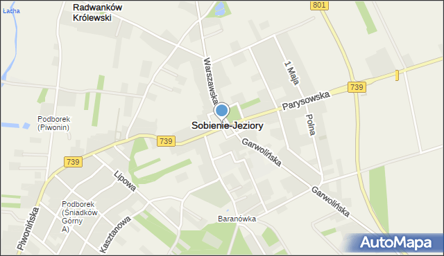 Sobienie-Jeziory, Duży Rynek, mapa Sobienie-Jeziory