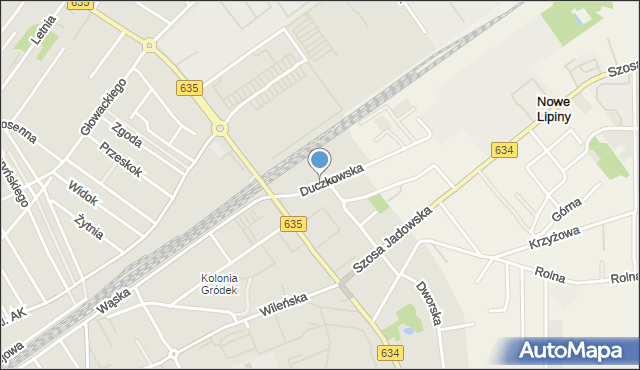 Wołomin, Duczkowska, mapa Wołomin