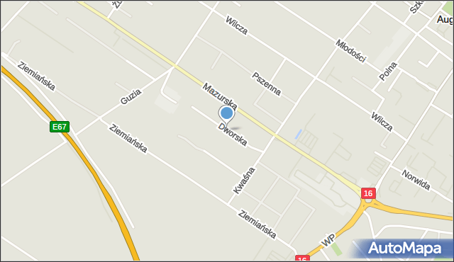 Augustów, Dworska, mapa Augustów