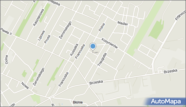 Biała Podlaska, Dwernickiego Józefa, gen., mapa Białej Podlaskiej
