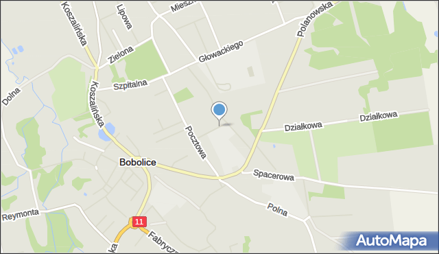 Bobolice powiat koszaliński, Dworcowa, mapa Bobolice powiat koszaliński