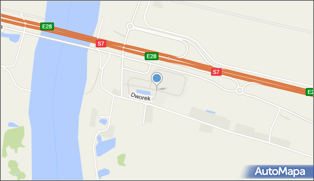 Dworek gmina Stegna, Dworek, mapa Dworek gmina Stegna