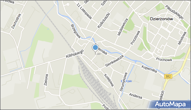 Dzierżoniów, Dworcowa, mapa Dzierżoniów