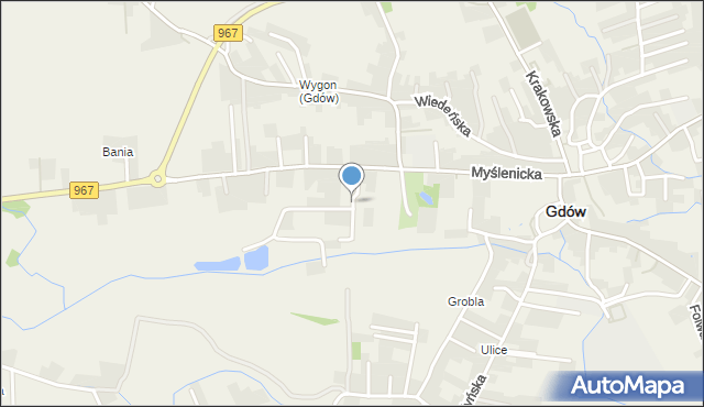 Gdów, Dworska, mapa Gdów