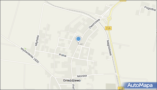 Gnieżdżewo, Dworcowa, mapa Gnieżdżewo