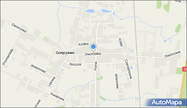 Golęczewo, Dworcowa, mapa Golęczewo