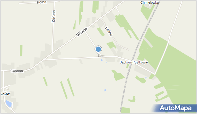 Jacków gmina Kruszyna, Dworcowa, mapa Jacków gmina Kruszyna