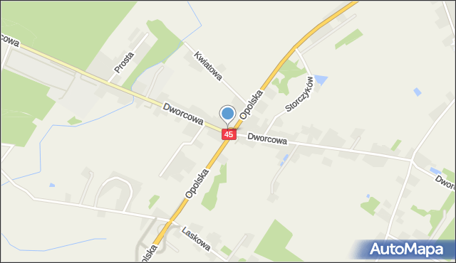 Jełowa, Dworcowa, mapa Jełowa